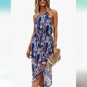 Cupshe Navy Floral Dress